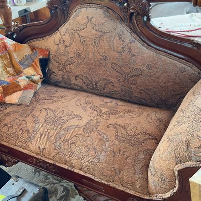 Antique Carved Love Seat 