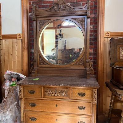 Antique Granite Top Dresser
