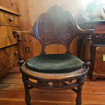 Antique Hand Carved Arm Chair