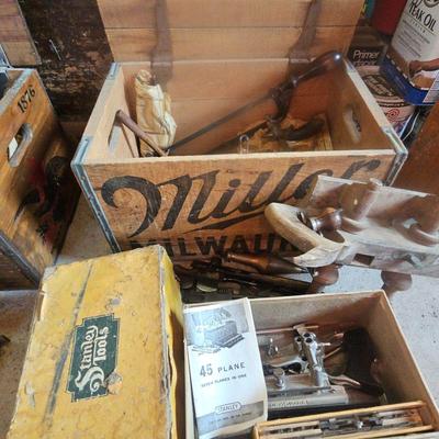 Miller Milwahkee Wooden Box With Tools #1