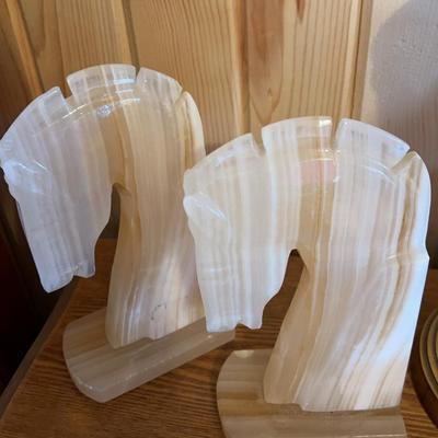 Onyx Horse Book Ends