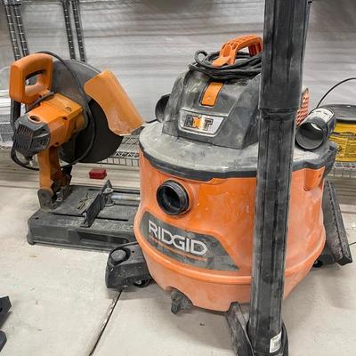 Rigid Metal Chop Saw 14" w/ Rigid Shop Vac