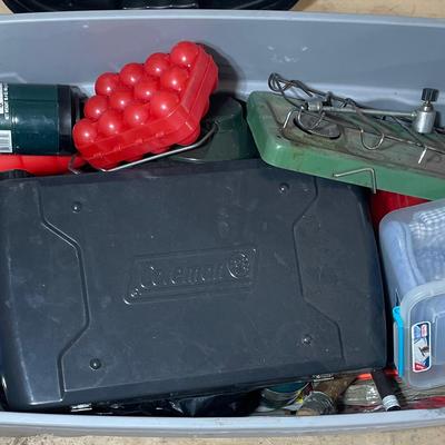 Coleman Stove & Camping Mystery Lot With Many Items
