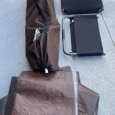 Teton Cot w/ 2 Stadium Chairs & Tarp