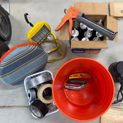 Workforce Halogen Light, Orbital Palm Sander In Seated 5 Gal Bucket