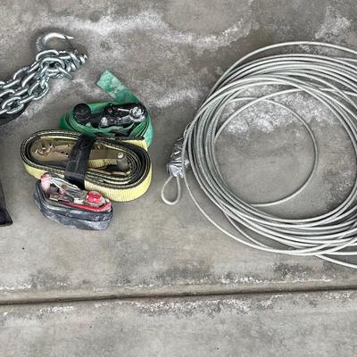 Assorted Ratchet Straps, Cable & Chain
