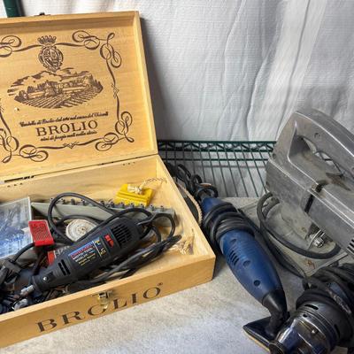 Dremel Hand Tool In Brolio Box, Jigsaw, Sander