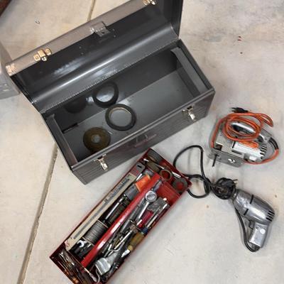 Misc Hand Tools, Drill, Jigsaw w/ Craftsman Tool Box