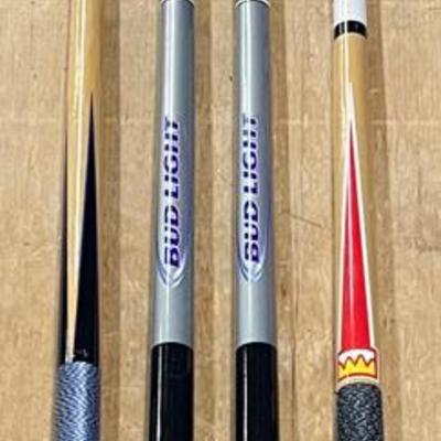 Pool Cue Sticks (Bud Light, BART Simpson, Miller Light)