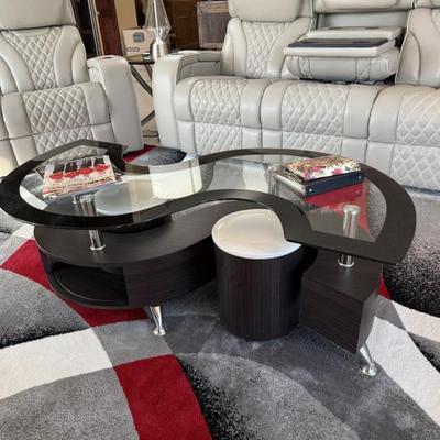 Retro coffee table nesting with stools 