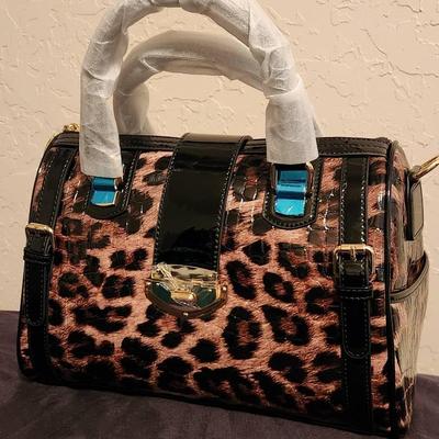 Patent Leopard Tote