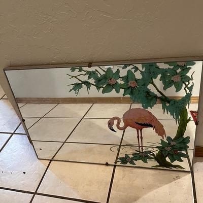 Vintage Flamingo Mirror 