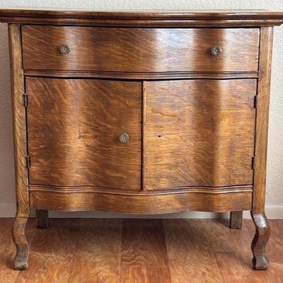 Vintage Oak Serpentine Cabinet 