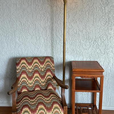 Small Table And Mission Style Lamp  