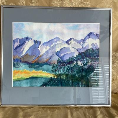 Original Watercolor "Catalina's With Pappa" By Rowena Littardinger 