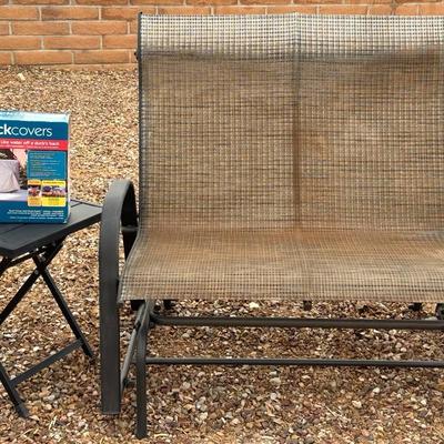 Patio Glider With Side Table And Cover