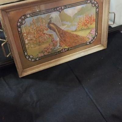 Antique Peacock Tray