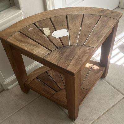 Teak bathroom stool