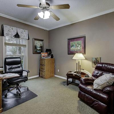 Den with oak file cabinet, Lazyboy recliner and desk--no office chair