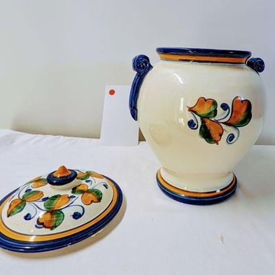 Beautifully Crafted Ceramic Jar w/ Matching Lid