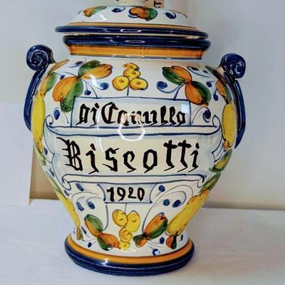 Di Camillo Biscotti 1920 Jar Hand Painted Melograno Grande Biscotti Jar