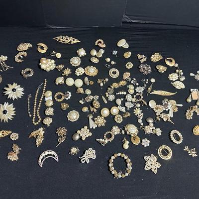 Vintage Clip On Earrings And Pins 