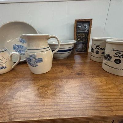 Lot #99 - Vintage Potter's Lot - Marshall Pottery TX, Kiron IA Centennial Pieces, Bowls & More From Iowa
