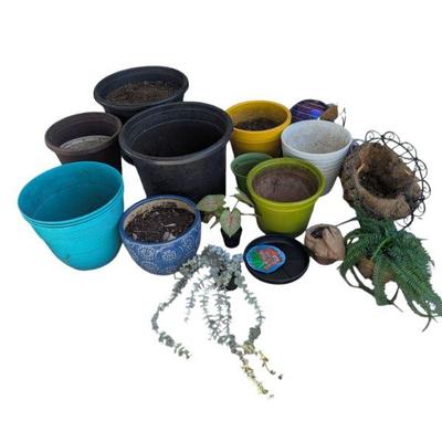 Lot #160 - Assorted Planters Lot - Variety of Sizes and Styles