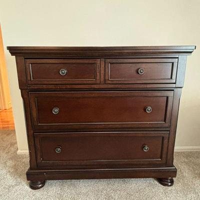 Lot #72 - Walter of Wabash Brown Wooden TV Stand Dresser with Storage.
