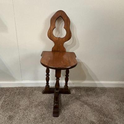 Lot #81 - Antique Wooden Sewing/Spinning Chair - Unique Design