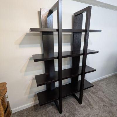 Lot #91 - Modern Black Bookshelf - Stylish Minimalist Design