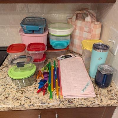 Lot #16 - Kitchen Storage and Utility Lot - Containers, Tumblers, and Accessories.