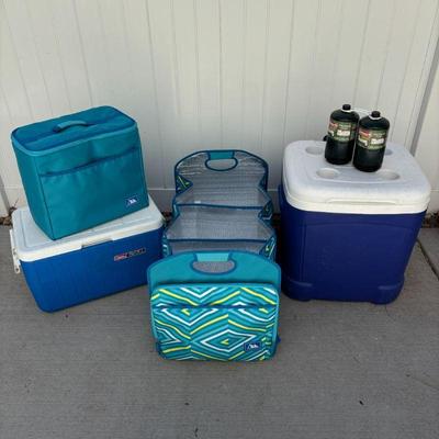 Lot #165 - Cooler Lot - Coleman & Igloo Coolers, Arctic Zone Cooler Bags, and Propane Fuel