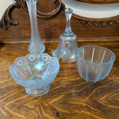 Lot #95 - Vintage Art Glass Lot - Four Unique Pieces including Vases and Bowls