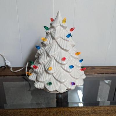 Lot #113 - Vintage Ceramic Christmas Tree with Multi-Color Lights - 1970s.