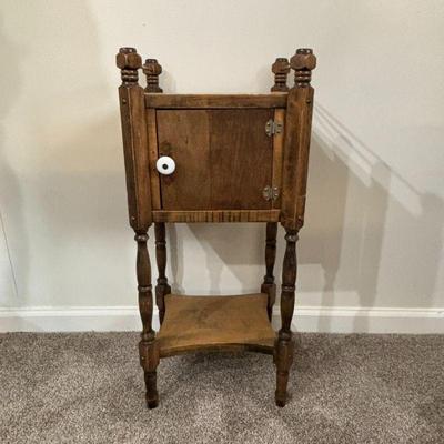 Lot #82 - Antique Wooden Tobacco Cabinet Smoking Stand