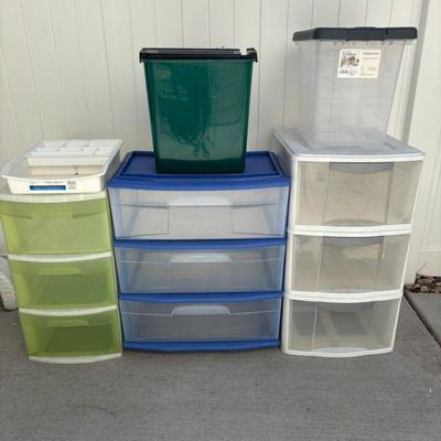 Lot #171 - Storage Container & Shredder Lot - Brightroom and Mainstays Organizer Drawers.