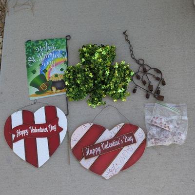 Lot #151 - Seasonal Decor Lot - Valentine's Day & St. Patrick's Day Decorations.