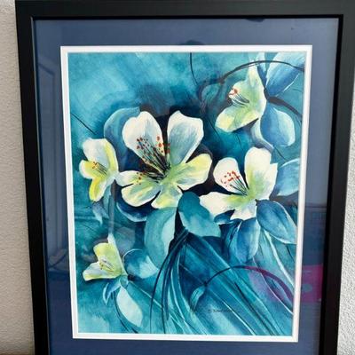 Lot #50 - Framed Watercolor Floral Artwork by S. Randolph
