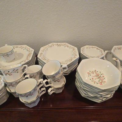 Johnson Brothers ~ “Eternal Beau” ~White with Pink~ Octagonal