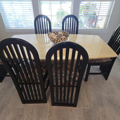 Travertine Dining Table With 6 Chairs 