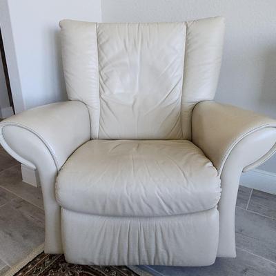 Beige Leather Rocking, Swivel Chair, And Recliner 