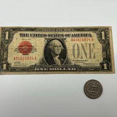 1928 A0162804A $1 United states note