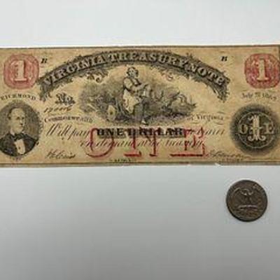 1862 $1 Virginia Bank Note