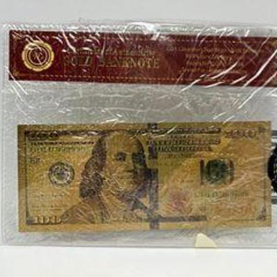$100 24K Gold Banknote w/ COA