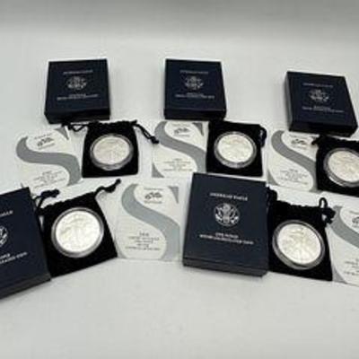American Eagle One Ounce Silver Uncirculated Coin (5)