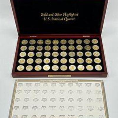 Gold and Silver Highlighted US Statehood Quarters COMPLETE