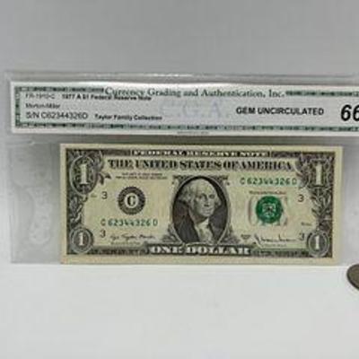 66 Grade 1977 $1 Dollar Note C62344326D