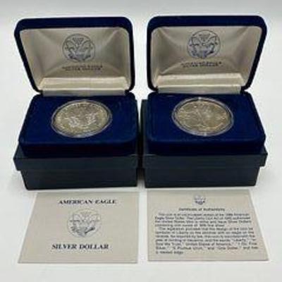 1988 American Eagle Silver Dollars (2)