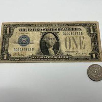 1928 D09086872B $1 silver certificate